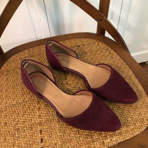 J.Jill d’orsay genuine leather suede flats size 6 maroon
